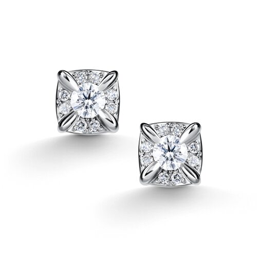 Серьги с бриллиантами из золота 585 пробы