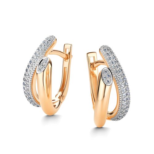 Серьги с бриллиантами из золота 585 пробы