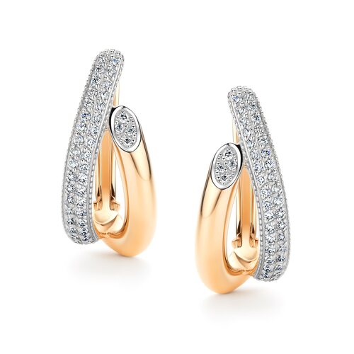 Серьги с бриллиантами из золота 585 пробы