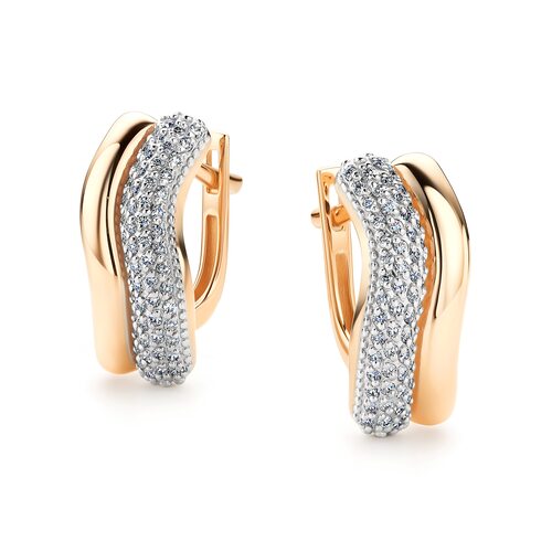 Серьги с бриллиантами из золота 585 пробы