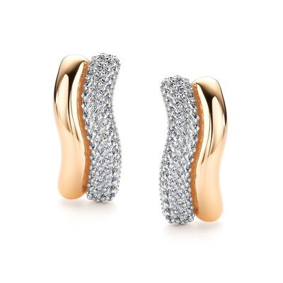 Серьги с бриллиантами из золота 585 пробы