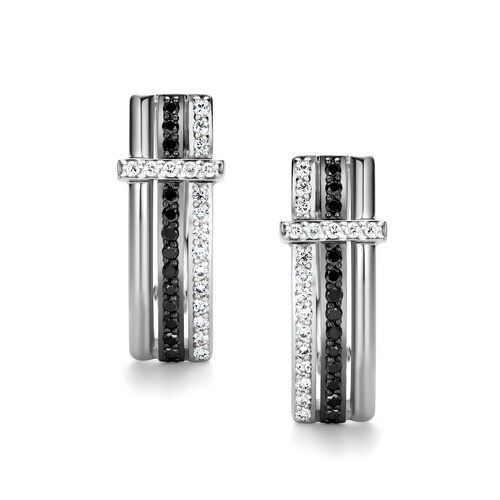 Серьги с бриллиантами из белого золота 585 пробы