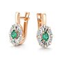 Серьги с изумрудами и бриллиантами из золота 585 пробы арт. 27021-101