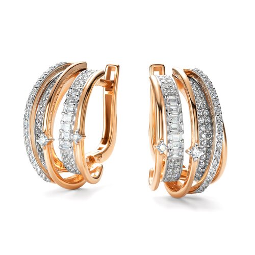 Серьги с бриллиантами из золота 585 пробы