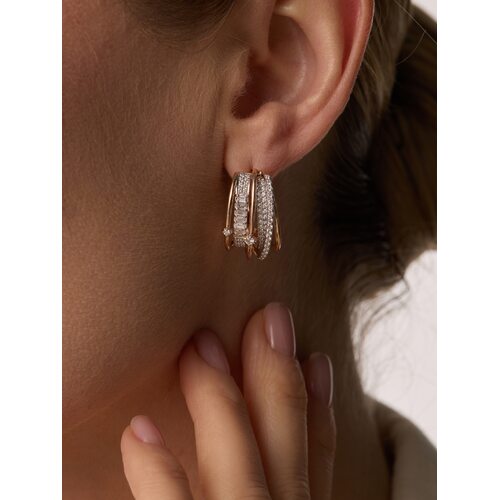 Серьги с бриллиантами из золота 585 пробы