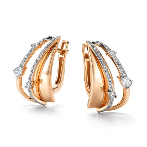 Серьги с бриллиантами изз олота 585 пробы