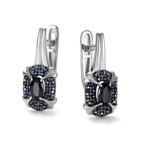 Серьги с сапфирами из белого золота 585 пробы