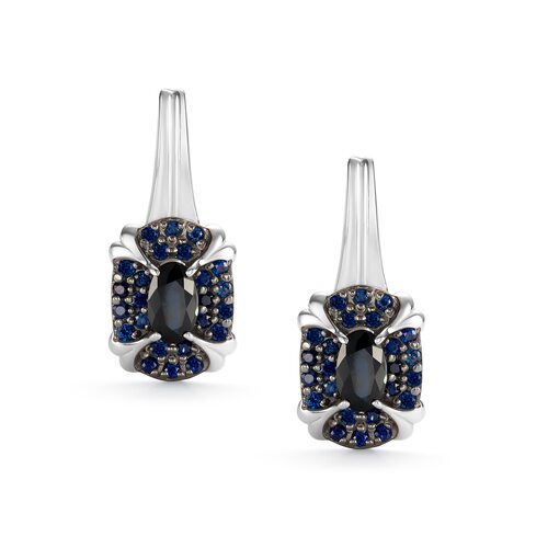 Серьги с сапфирами из белого золота 585 пробы