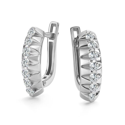 Серьги с бриллиантами из белого золота 585 пробы