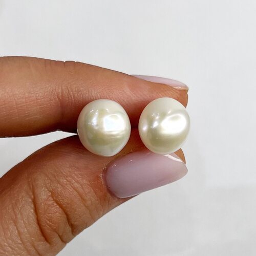 Серьги с барочным жемчугом из серебра 925 пробы