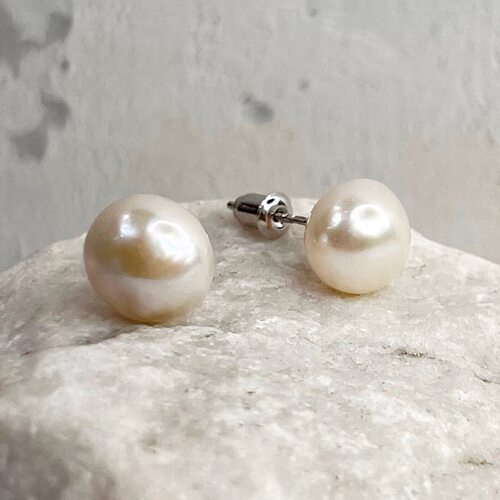 Серьги с барочным жемчугом из серебра 925 пробы