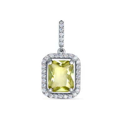 Подвеска с кварцем и фианитами из серебра 925 пробы