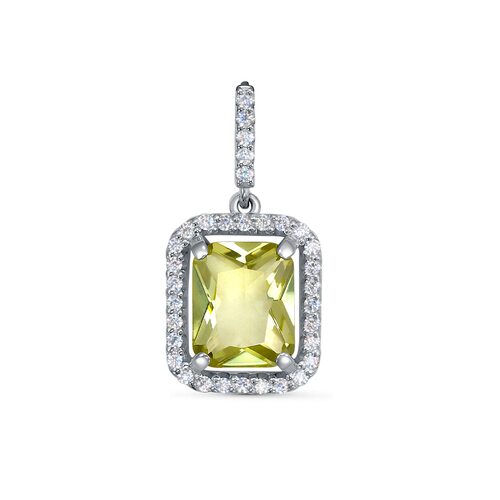 Подвеска с кварцем и фианитами из серебра 925 пробы