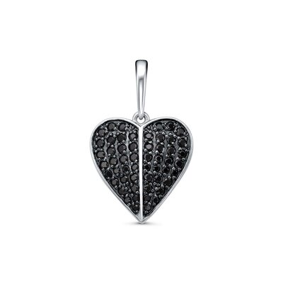 Подвеска "Сердце" со шпинелью из серебра 925 пробы