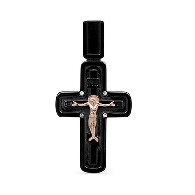 Крест с бриллиантами из золота 585 пробы