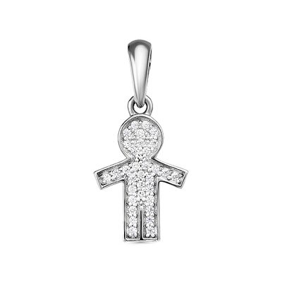 Подвеска "Мальчик" с бриллиантами из золота 585 пробы