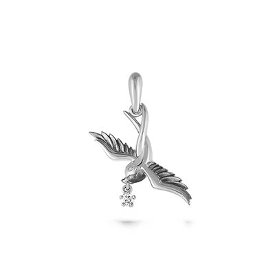 Подвеска с бриллиантами из золота 585 пробы