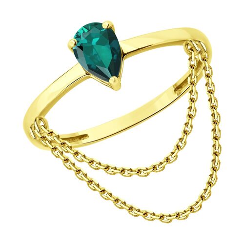 Кольцо с изумрудом из золота 585 пробы