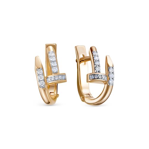 Серьги "Гвоздь" с бриллиантами из золота 585 пробы