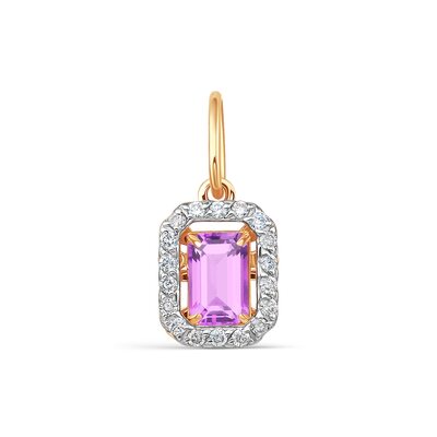 Подвеска с топазом и бриллиантами из золота 585 пробы