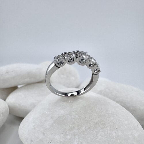 Кольцо с бриллиантами из белого золота 585 пробы