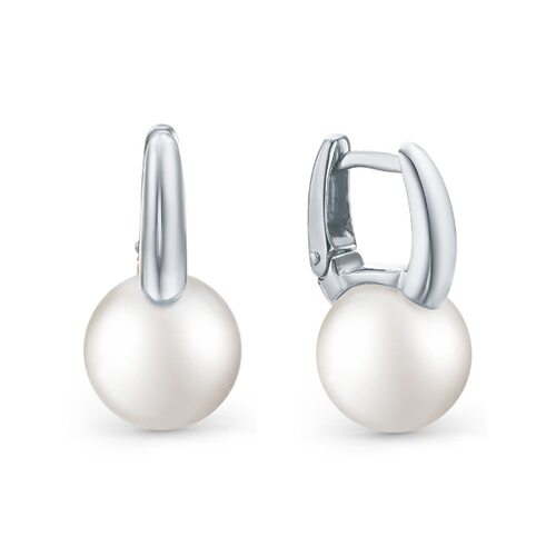 Серьги с жемчугом из белого золота 585 пробы