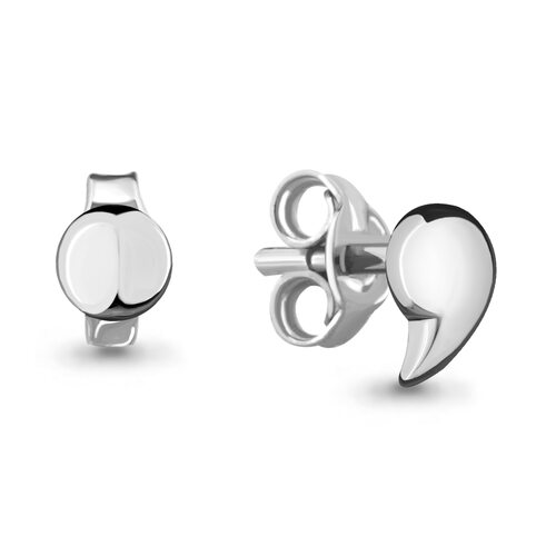 Серьги "Точка с запятой" из серебра 925 пробы