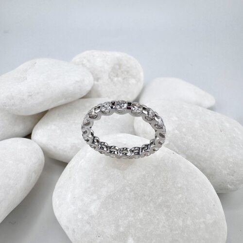 Кольцо с бриллиантами из белого золота 585 пробы