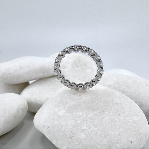 Кольцо с бриллиантами из белого золота 585 пробы