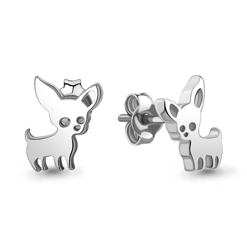 Серьги "Собачки" из серебра 925 пробы