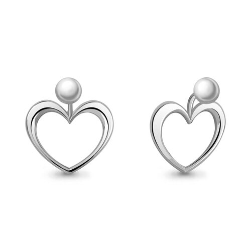 Серьги "Сердца" из серебра 925 пробы