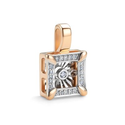 Подвеска с танцующим бриллиантом из золота 585 пробы