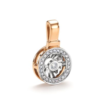 Подвеска с танцующим бриллиантом из золота 585 пробы