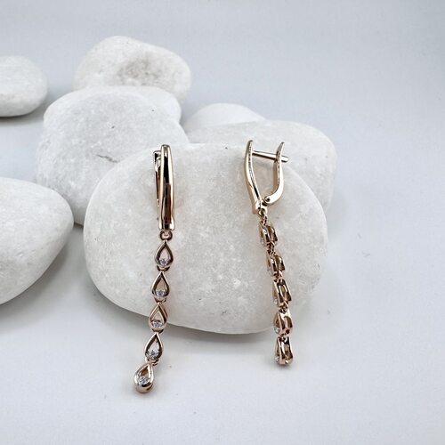 Серьги с бриллиантами из золота 585 пробы