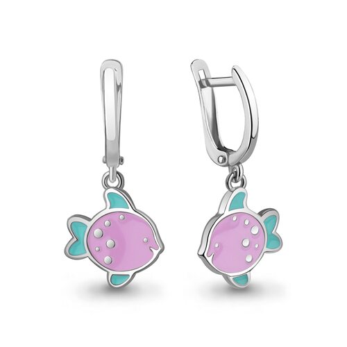 Серьги с эмалью из серебра 925 пробы