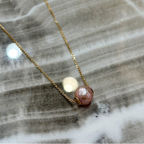 Колье с жемчугом из золота 585 пробы