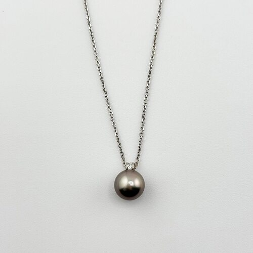 Колье с жемчугом и бриллиантом из золота 585 пробы