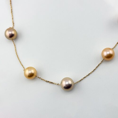 Колье с жемчугом из золота 585 пробы