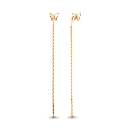 Серьги "Бабочки" из золота 585 пробы