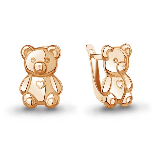 Серьги "Мишки" из золота 585 пробы