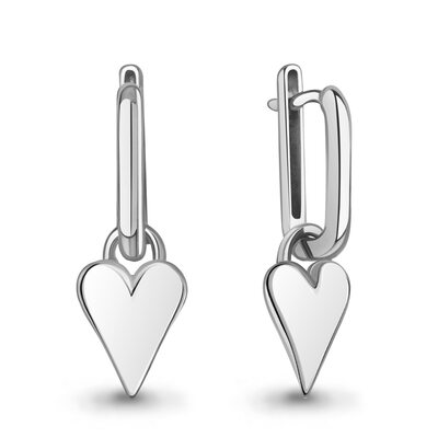 Серьги "Сердца" из серебра 925 пробы