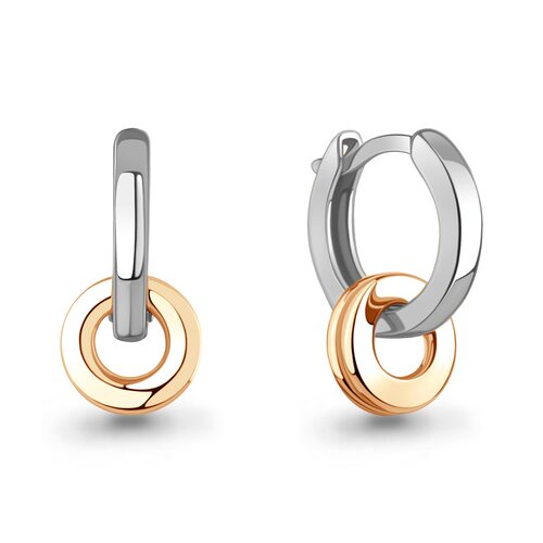 Серьги из серебра 925 пробы с позолотой