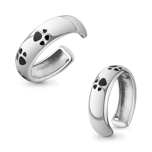 Серьга с эмалью из серебра 925 пробы