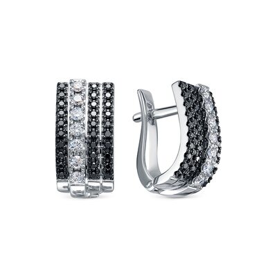 Серьги с бриллиантами из белого золота 585 пробы