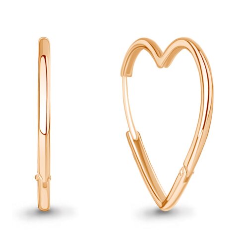 Серьги "Сердца" из серебра 925 пробы с позолотой