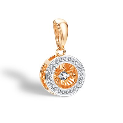 Подвеска с танцующим бриллиантом из золота 585 пробы