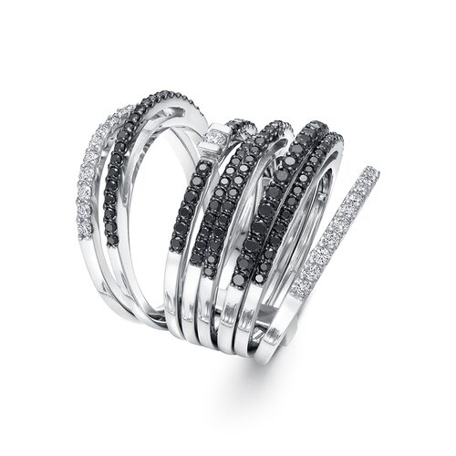 Кольцо с бриллиантами из белого золота 585 пробы