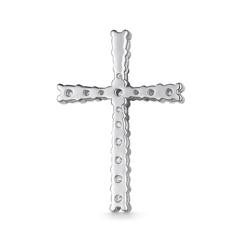 Декоративный крест с бриллиантами из белого золота 585 пробы
