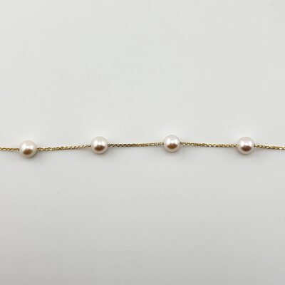 Браслет с жемчугом из золота 585 пробы