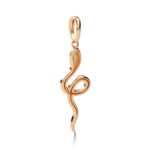 Подвеска "Змея" с изумрудами и бриллиантами из золота 585 пробы